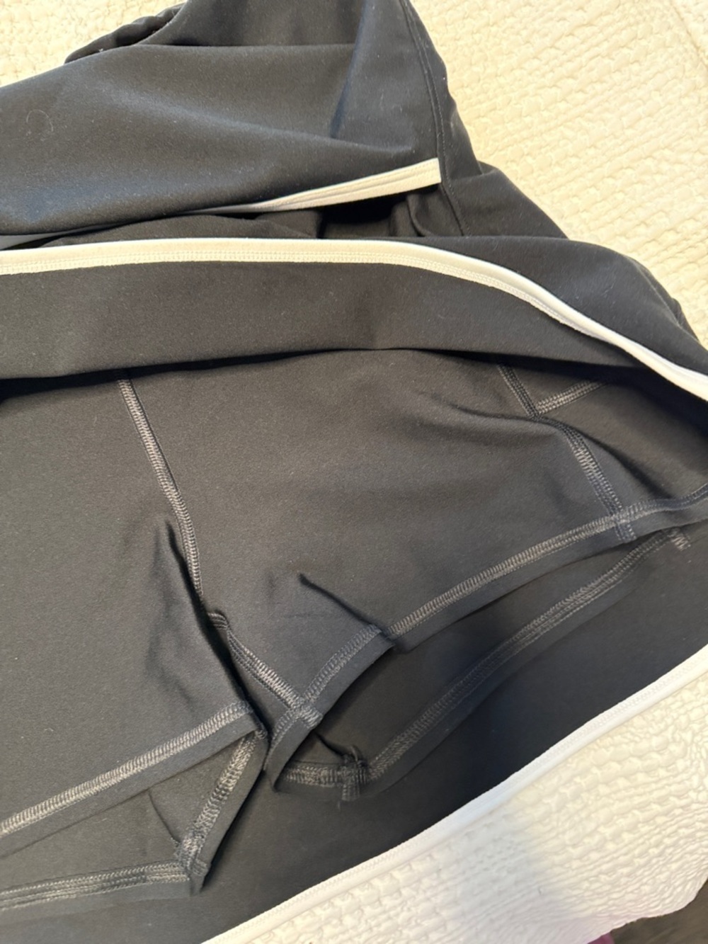 Abercrombie & Fitch: YPB Black Athletic Skort with White Trim - Picture 2 of 5